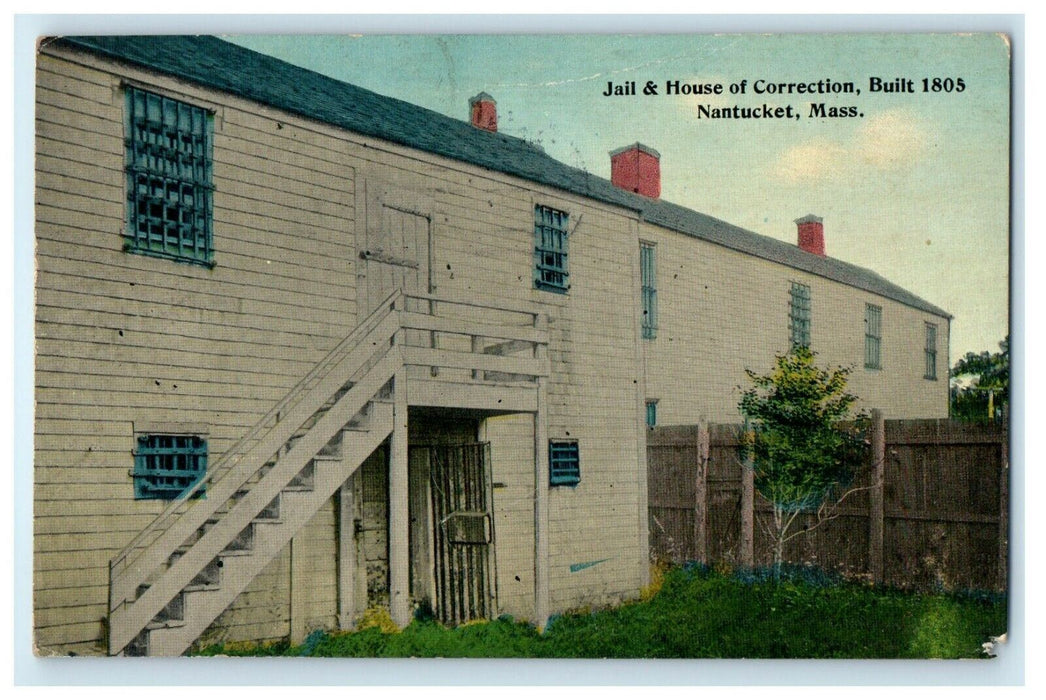 1928 Jail and House of Correction, Nantucket Massachusetts MA Postcard