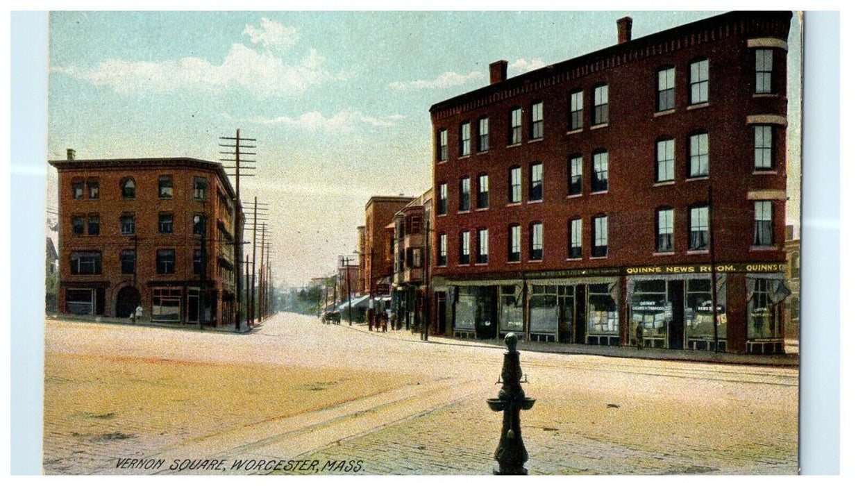 1907 Vernon Square, Worcester Massachusetts MA Antique Postcard