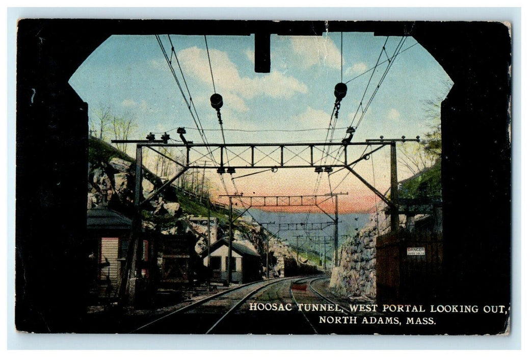 1914 Hoosac Tunnel West Portal Looking Out North Adams Massachusetts MA Postcard