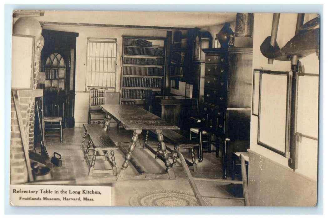 1901 Refrectory Table, Fruitlands Museum, Harvard Massachusetts MA Postcard