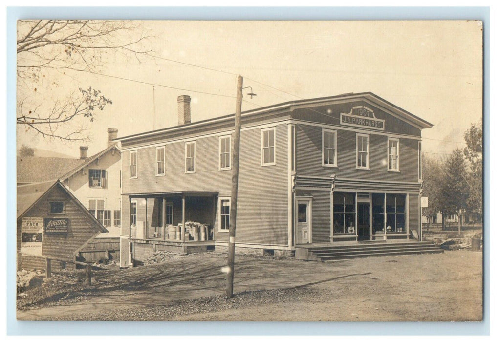 1907 J.A Parkhurst East Wallingford Vermont VT RPPC Photo Antique Postcard