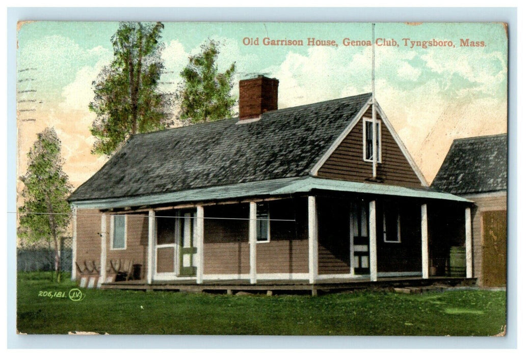 1909 Old Garrison House, Genoa Club, Tyngsboro, Massachusetts MA Postcard