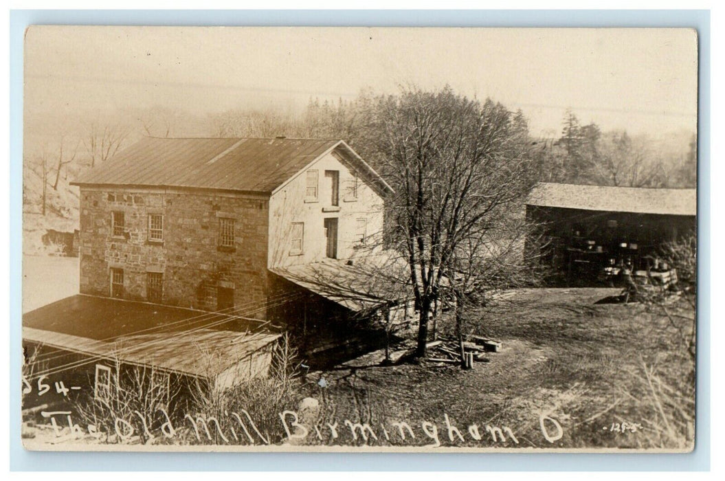 c1910 Old Mill Birmingham Ohio OH J51 RPPC Photo Unposted Postcard