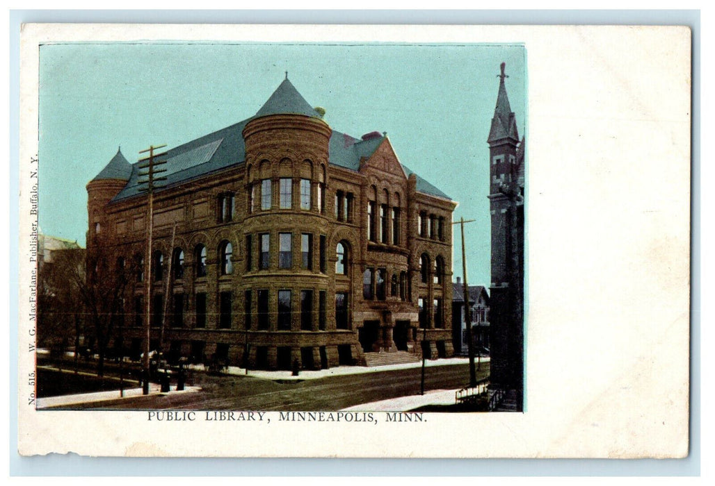 c1905 Public Library Minneapolis Minnesota MN Antique Postcard