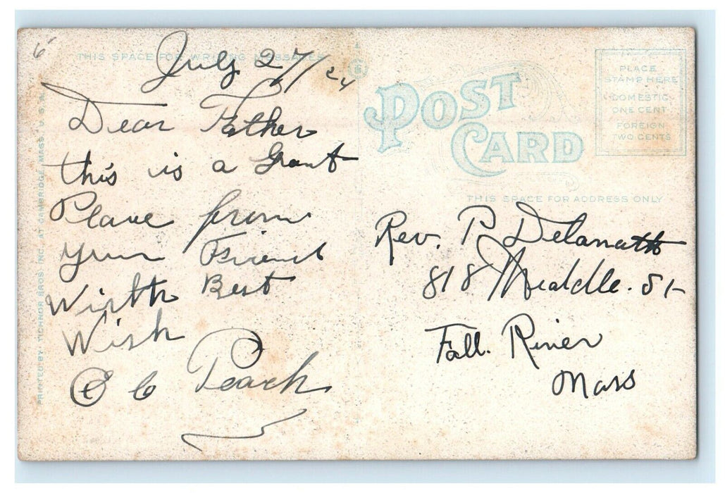 1924 Interior of St Anne's Church Fiskdale Massachusetts MA Postcard