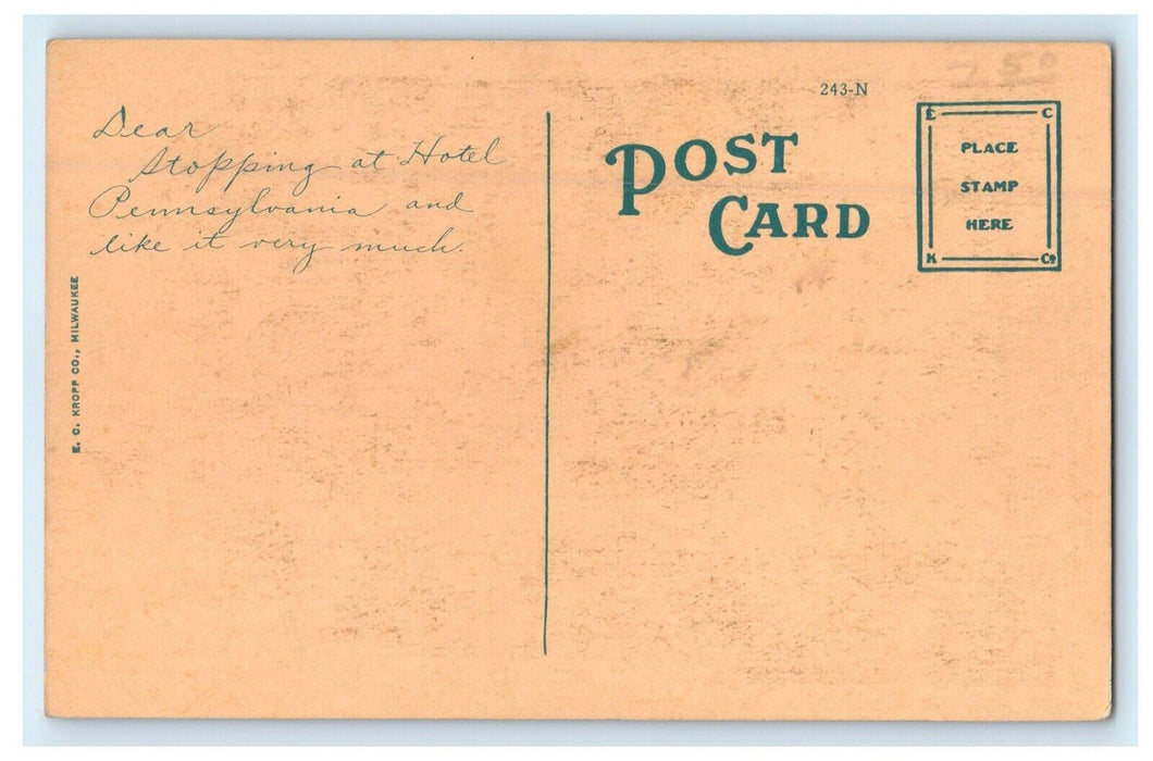 Washington DC, Hotel Pennsylvania One Block Right Of Union Station Postcard