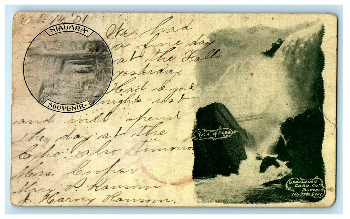 1901 Niagara Falls Souvenir Pan American Expo Diamond Cancel Steamboat Postcard