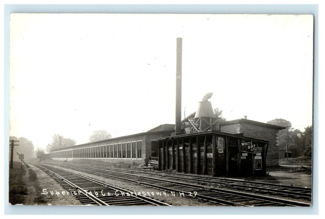 c1910's Superior Tap Co. Train Railroad Charlestown NH RPPC Photo Postcard
