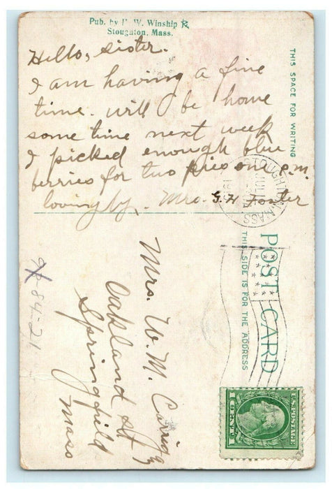 1913 Church of the Immaculate Conception Stoughton, Massachusetts MA Postcard