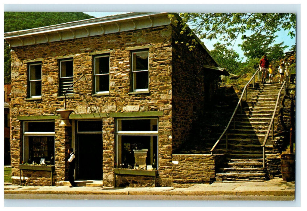 c1950s The Stone Steps, Harper's Ferry, West Virginia WV Unposted Postcard