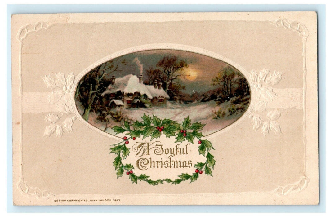 Christmas Germany Embossed 1915 John Winsch Vintage Antique Postcard