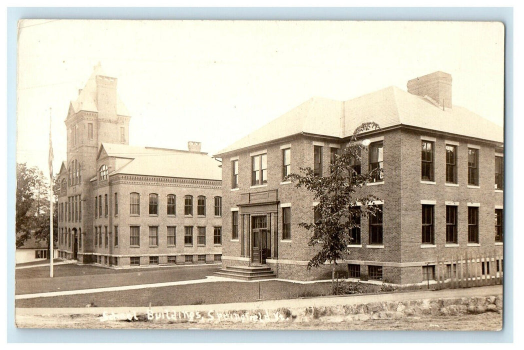 c1910's School Buildings Springfield Vermont VT RPPC Photo Antique Postcard