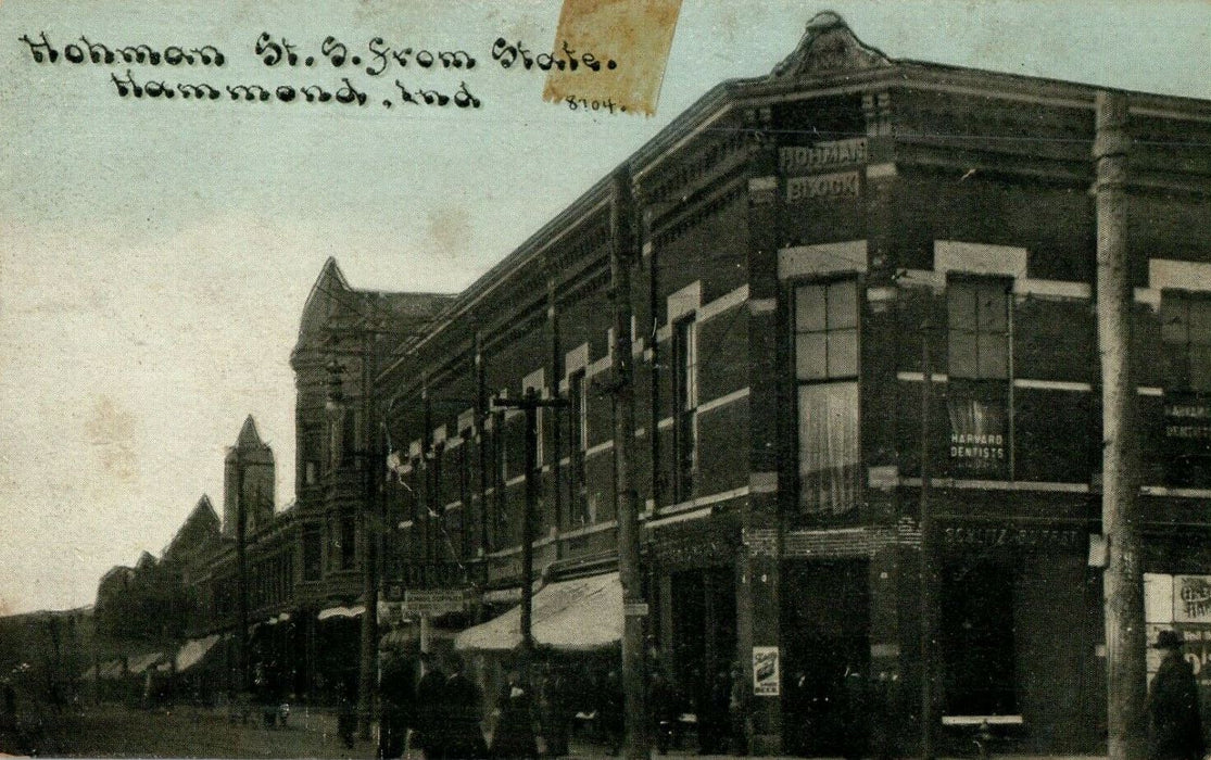 1910 Hohman St. South From State St. Hammond Indiana IN Posted Antique Postcard