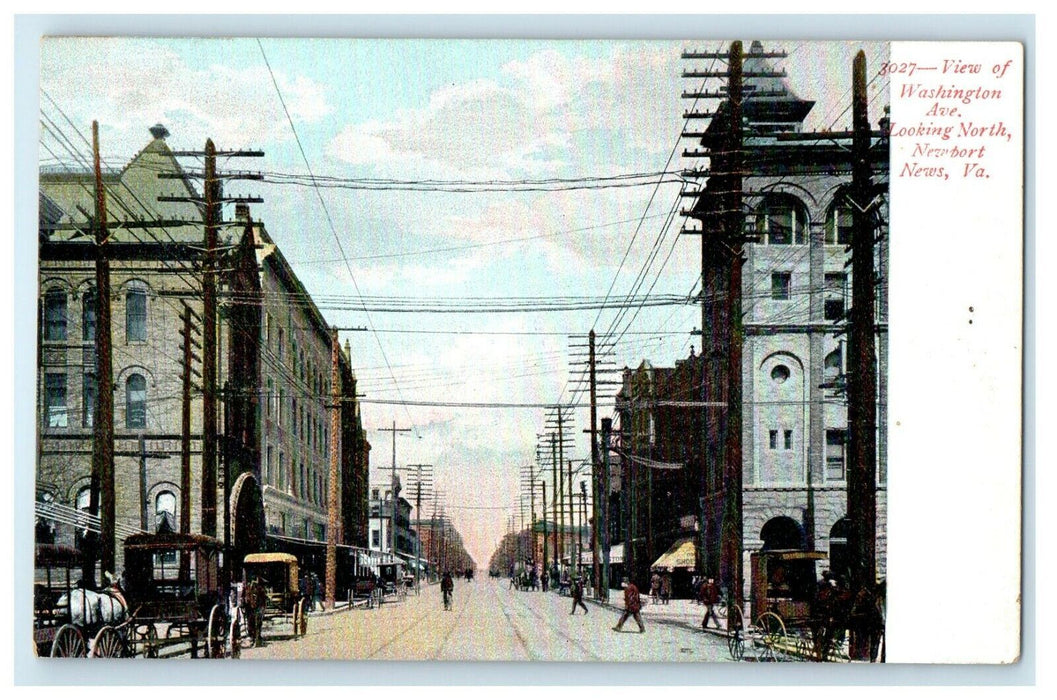 View Of Washington Ave Looking North Newport News Virginia VA Unposted Postcard