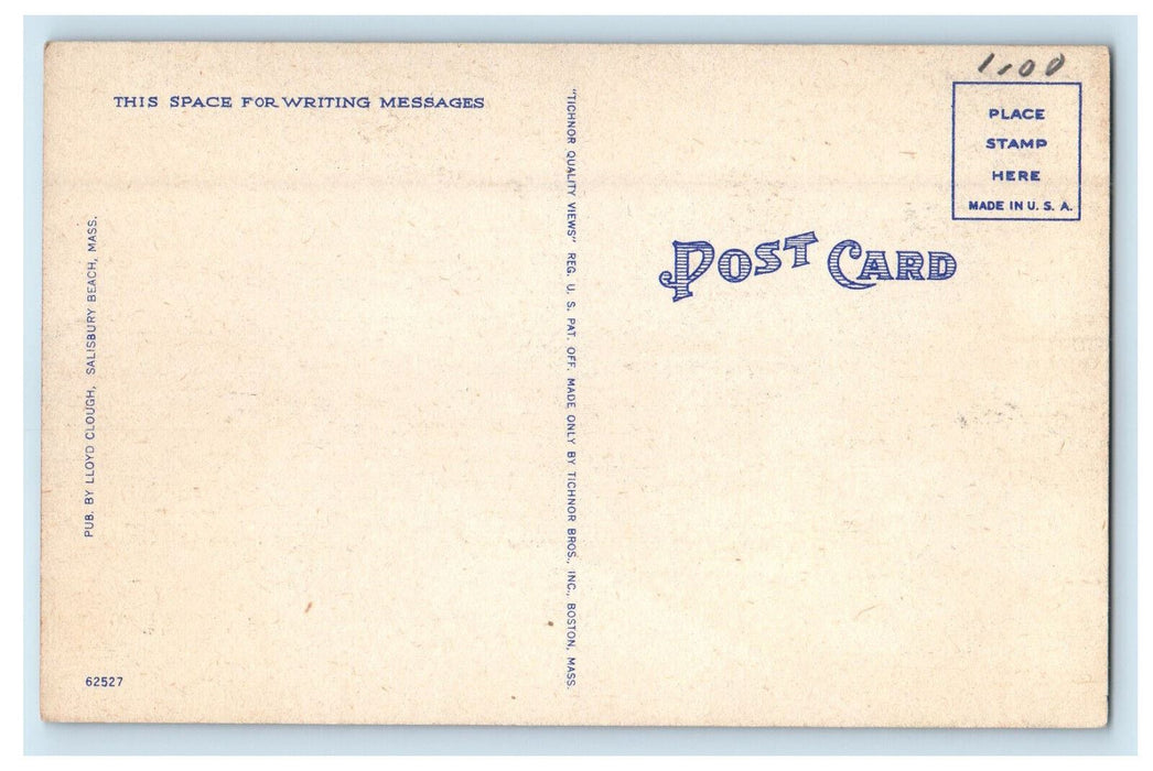 c1940s Road View, Entrance to Salisbury Beach, Massachusetts MA Postcard