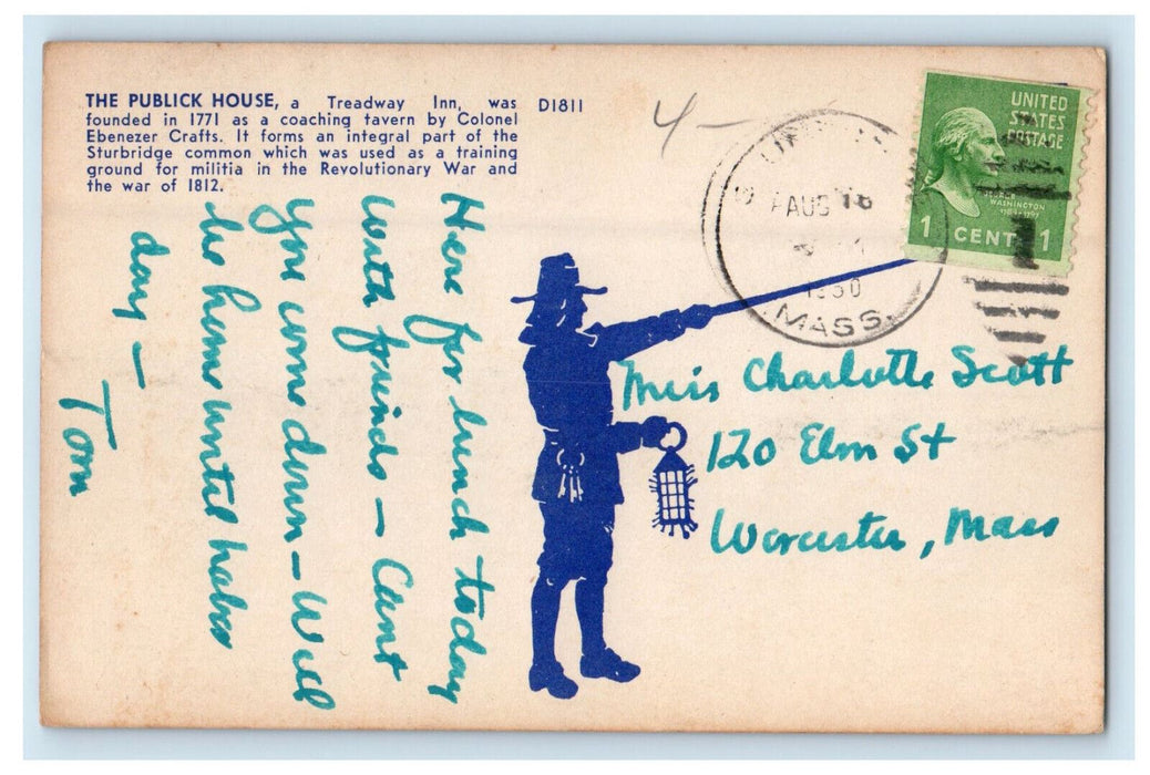 1930 The Publick House, Treadway Inn Sturbridge MA Vintage Postcard