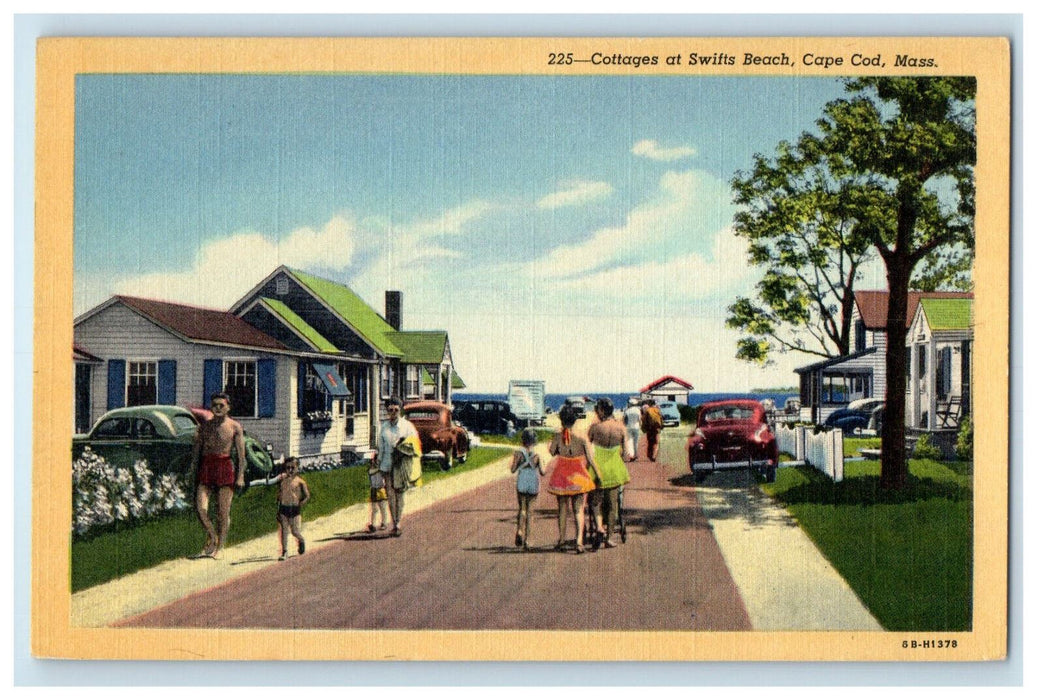 c1940s Cottages at Swifts Beach, Cape Cod, Massachusetts MA Vintage Postcard