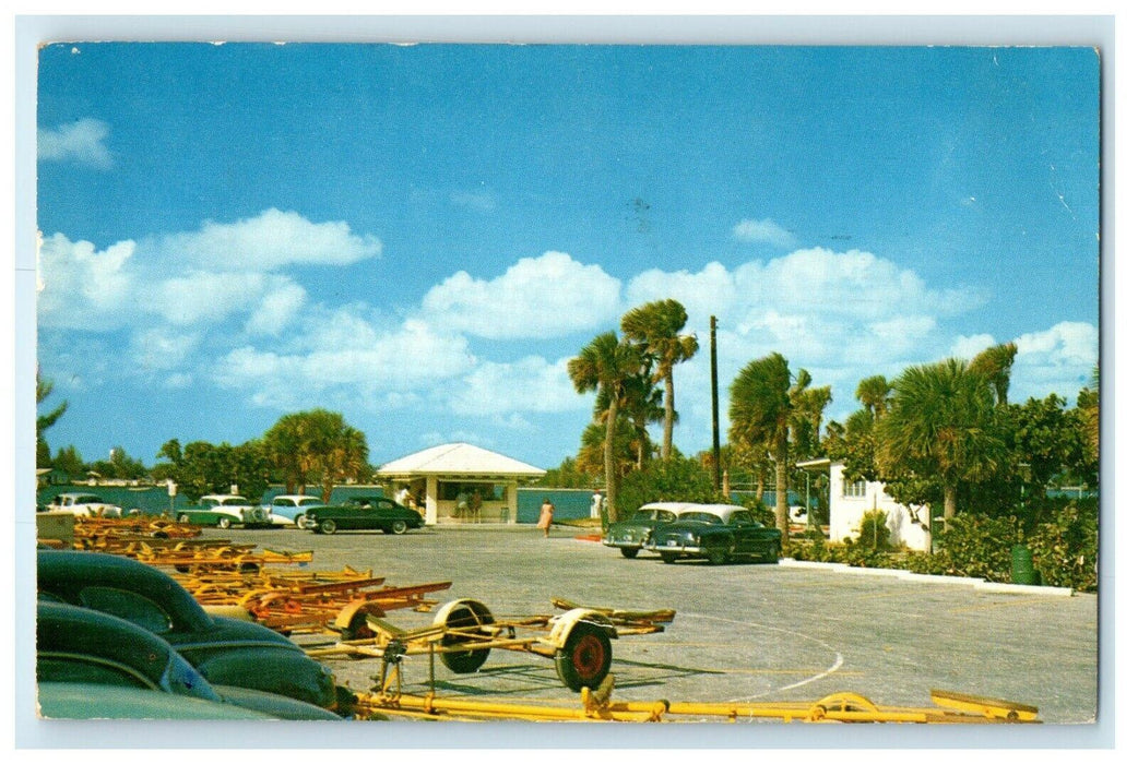 1961 Empty Trailers Attest Fishing And Skiing Rivera Beach Florida FL Postcard