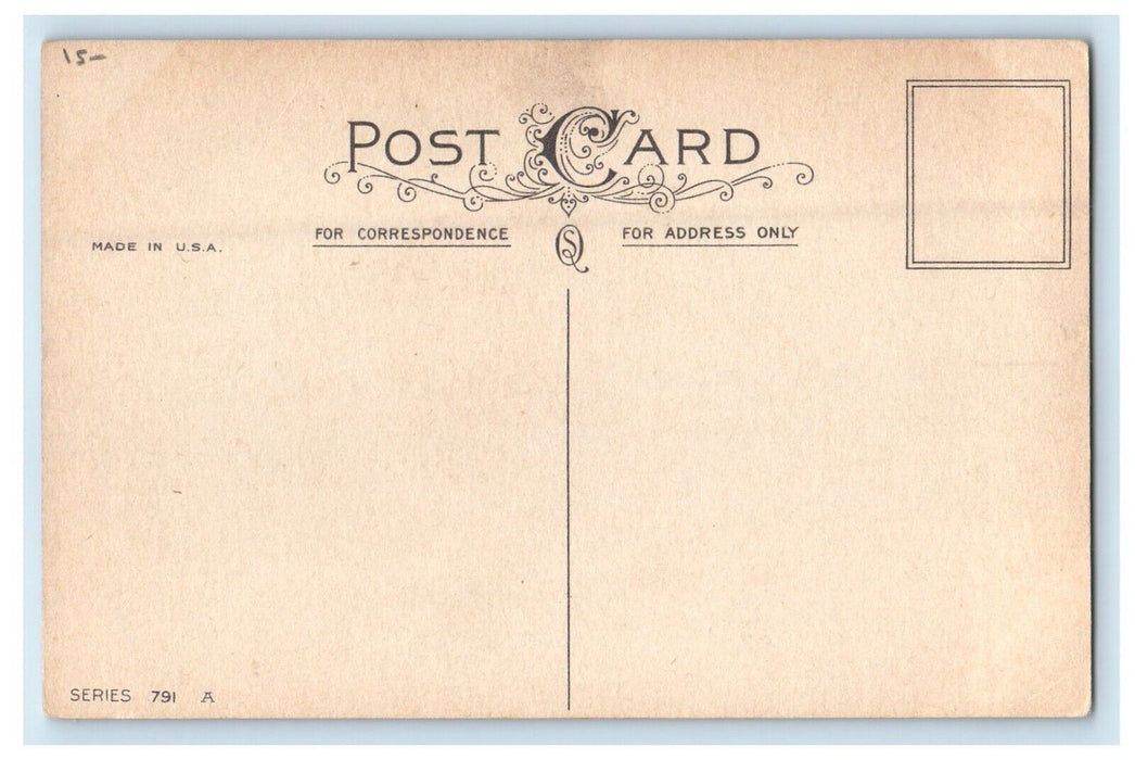 c1910's Christmas Angels Mary Harp Pine Cone Religious Unposted Antique Postcard