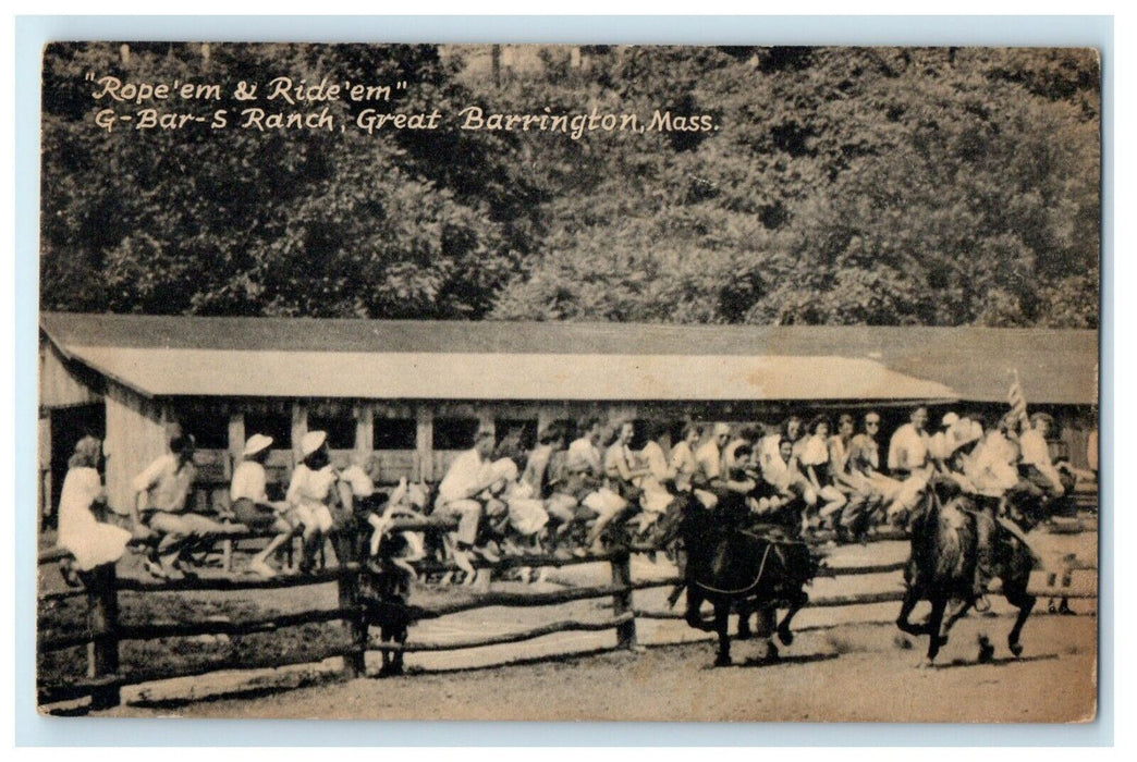 1913 G-Bar-S Ranch, Great Barrington, Massachusetts MA Postcard