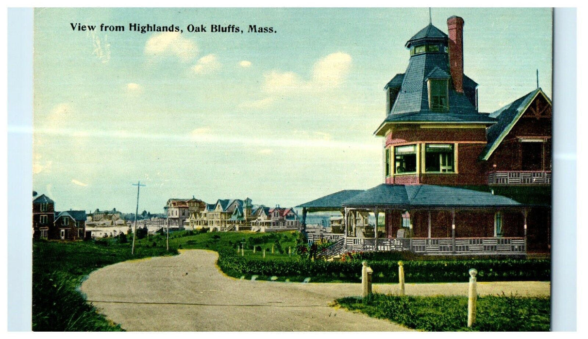 1913 View from Highlands, Oak Bluffs, Massachusetts MA Antique Postcard