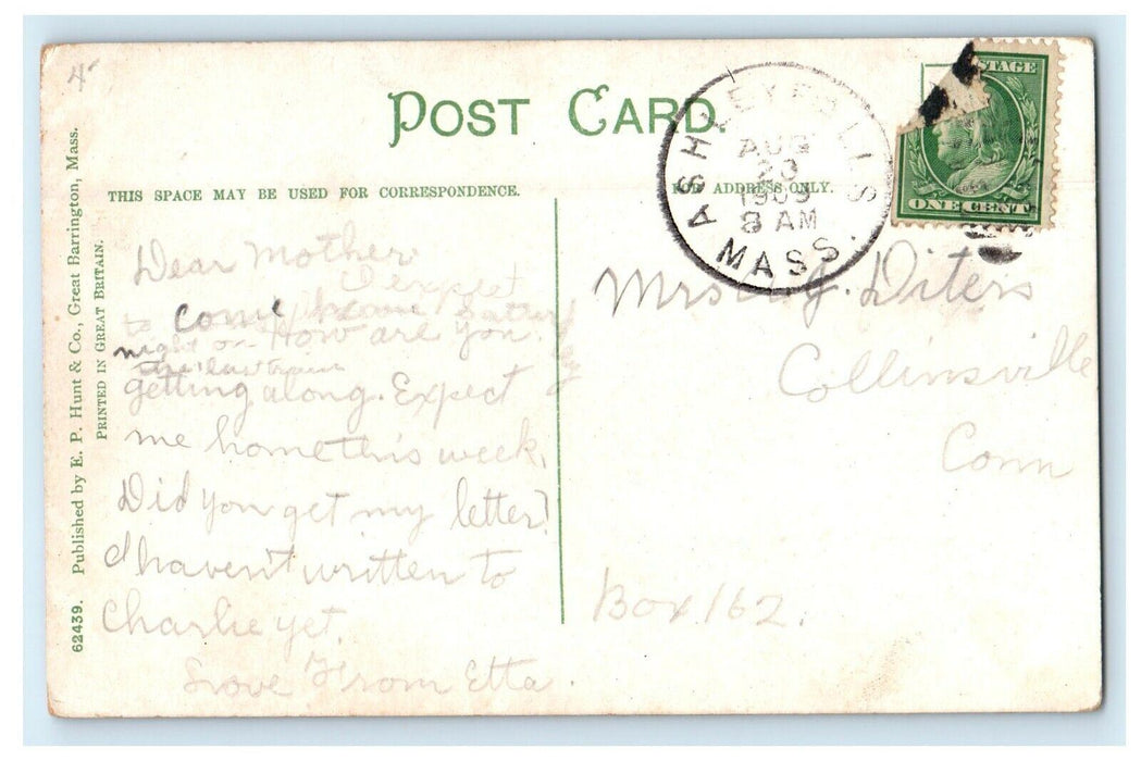 1909 Nature Scene at East Road Great Barrington, Massachusetts MA Postcard