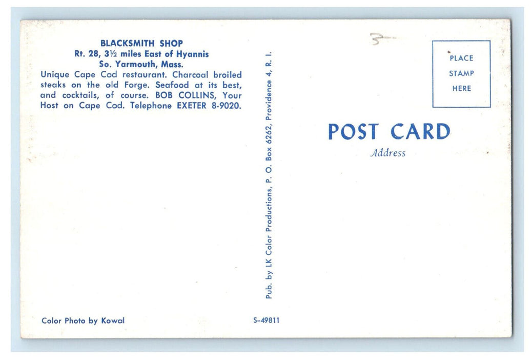 c1960s Blacksmith Shop South Yarmouth Cape Cod Massachusetts MA Postcard