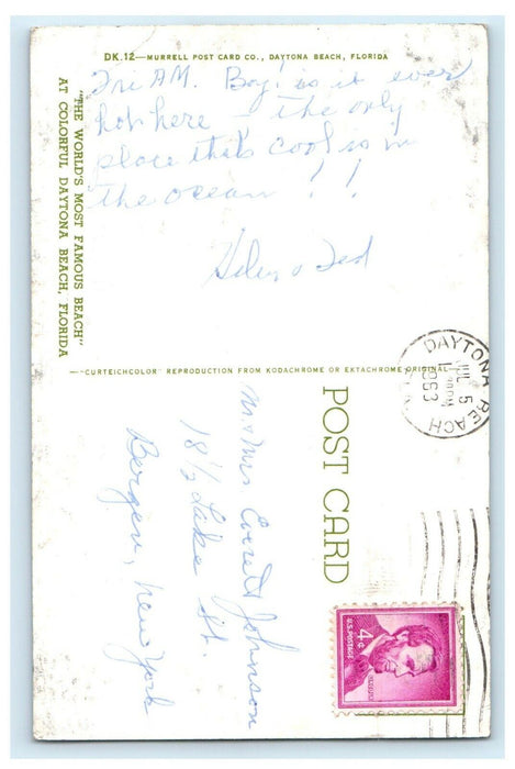 1963 The World's Most Famous Beach Bathing Daytona Beach Florida FL Postcard