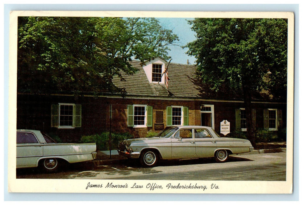 1969 James Monroe's Law Office Fredericksburg, Virginia VA Posted Postcard