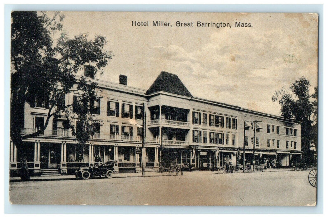 1912 Hotel Miller, Great Barrington, Massachusetts MA Antique Postcard