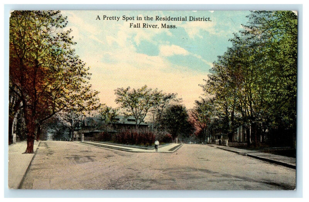 1912 Residential District, Fall River Massachusetts MA Antique Postcard