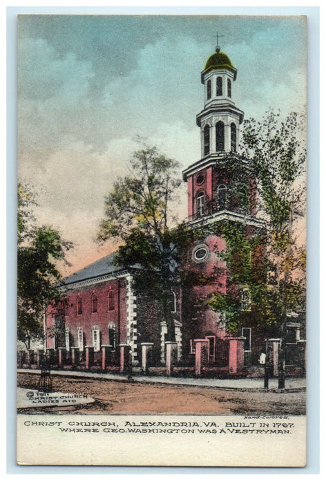 c1910s Hand Colored Christ Church, Alexandria Virginia VA Unposted Postcard