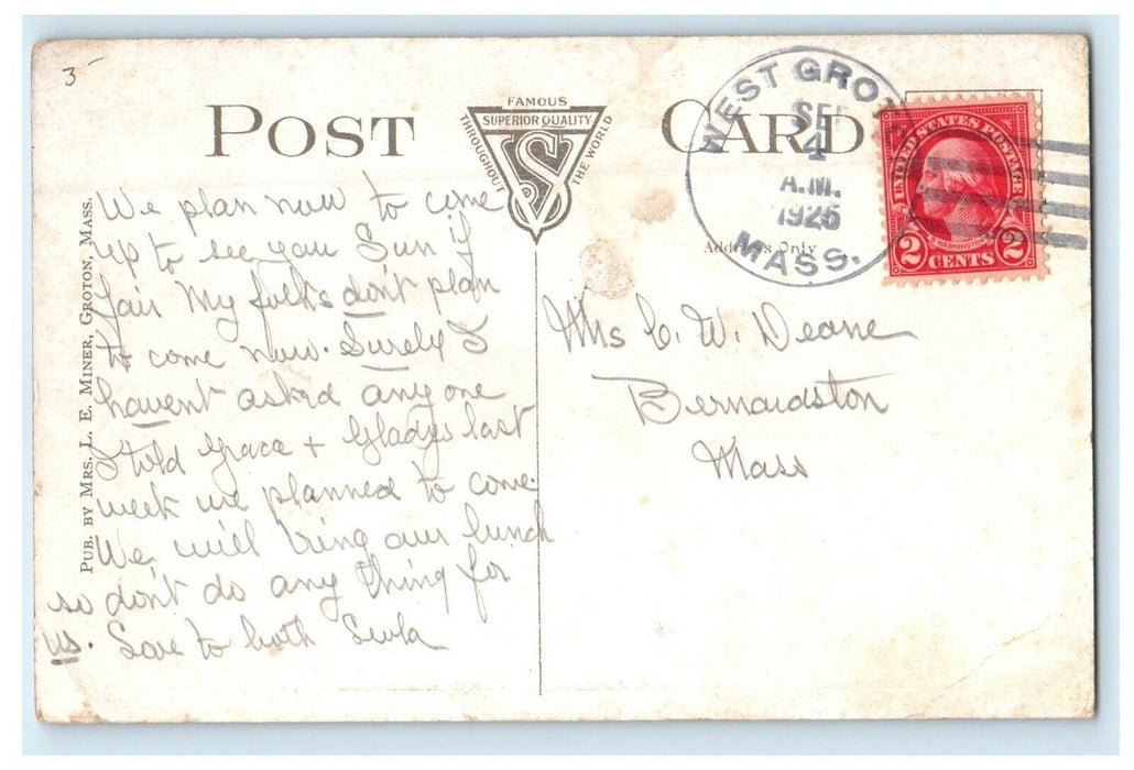 1926 The Boutwell School Groton, Massachusetts MA Antique Postcard