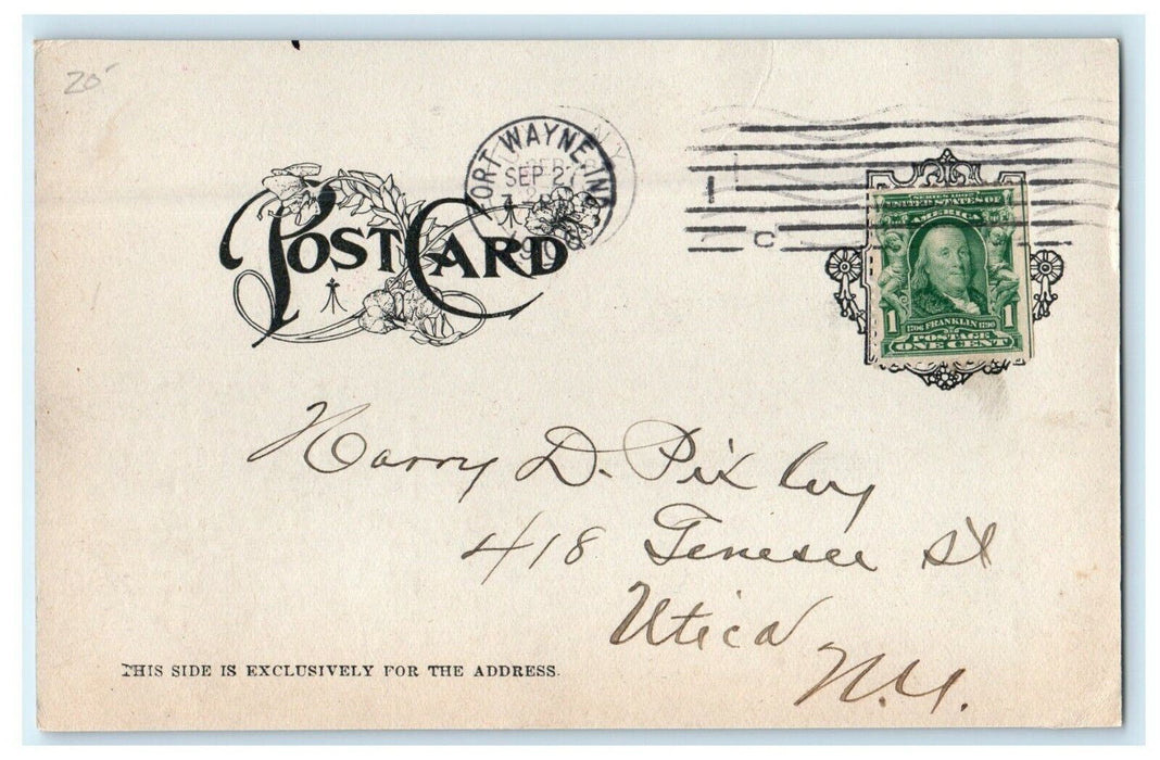 1906 Dutch Kids "I Shall Prepare for the Fall" Fort Wayne Indiana IN Postcard