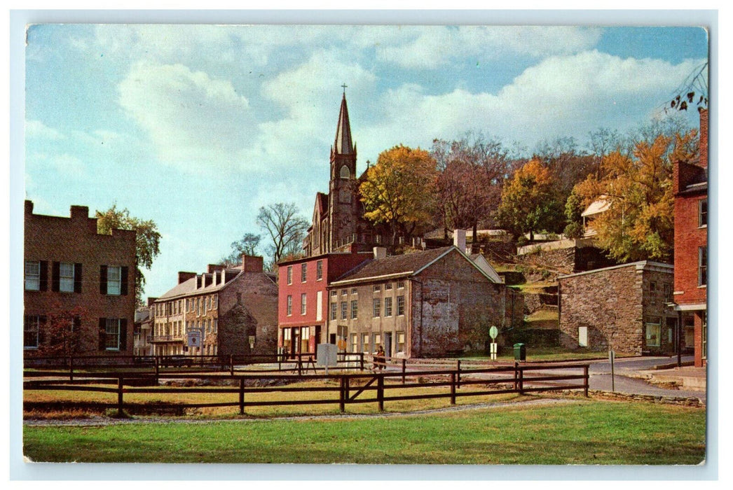 1974 Shenandoah Street from Old US Armory Yard, West Virginia WV Postcard