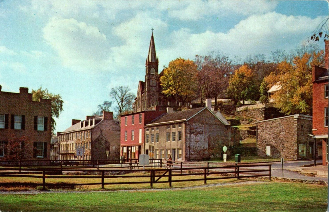 1974 Shenandoah Street from Old US Armory Yard, West Virginia WV Postcard