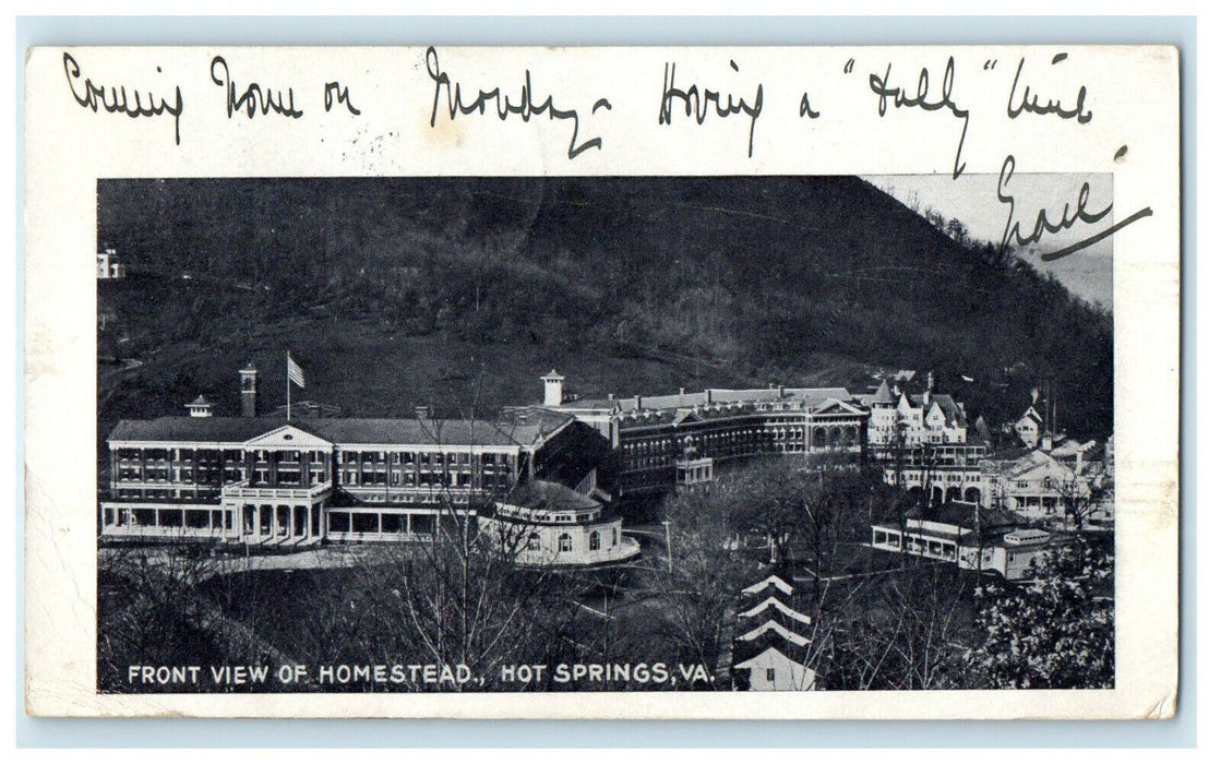 1903 Front View of Homestead, Hot Springs Virginia VA Antique Posted Postcard