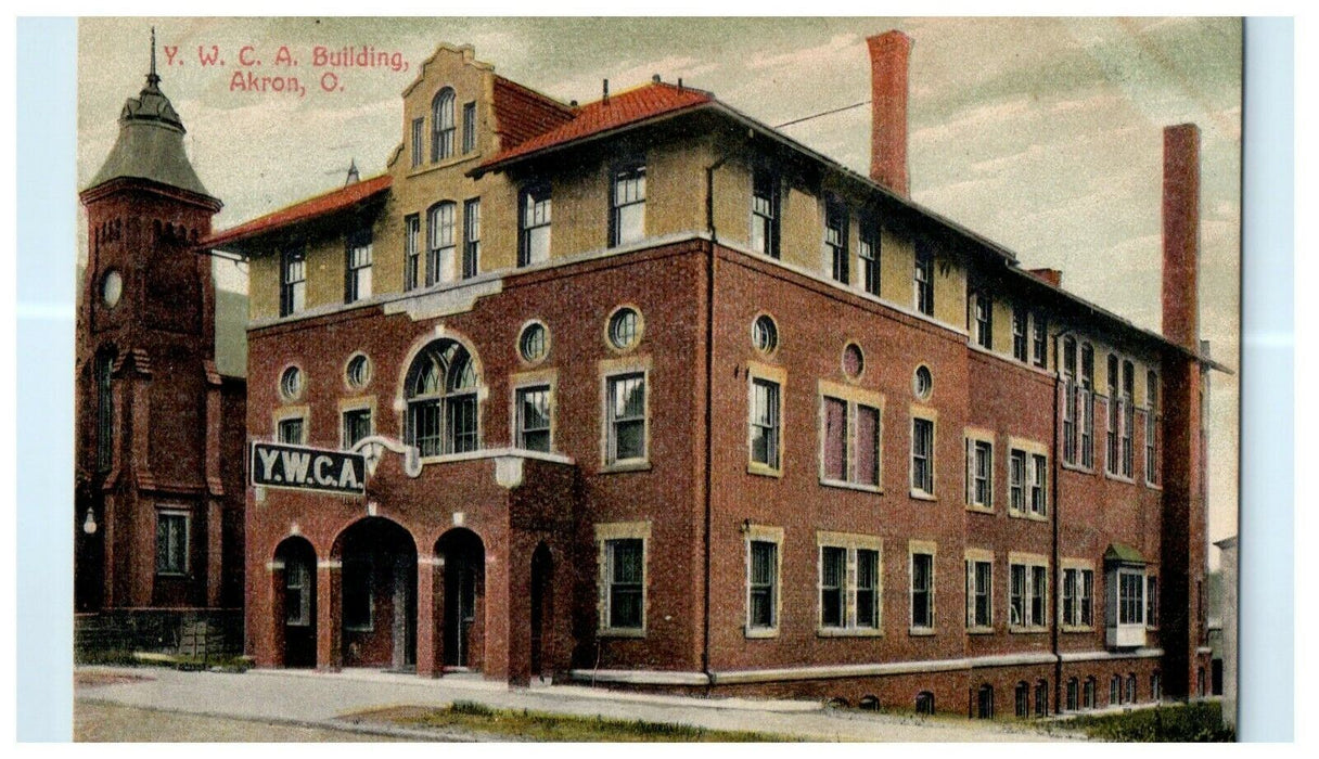 1909 Y.W.CA. Building Akron Ohio OH Antique Posted Postcard