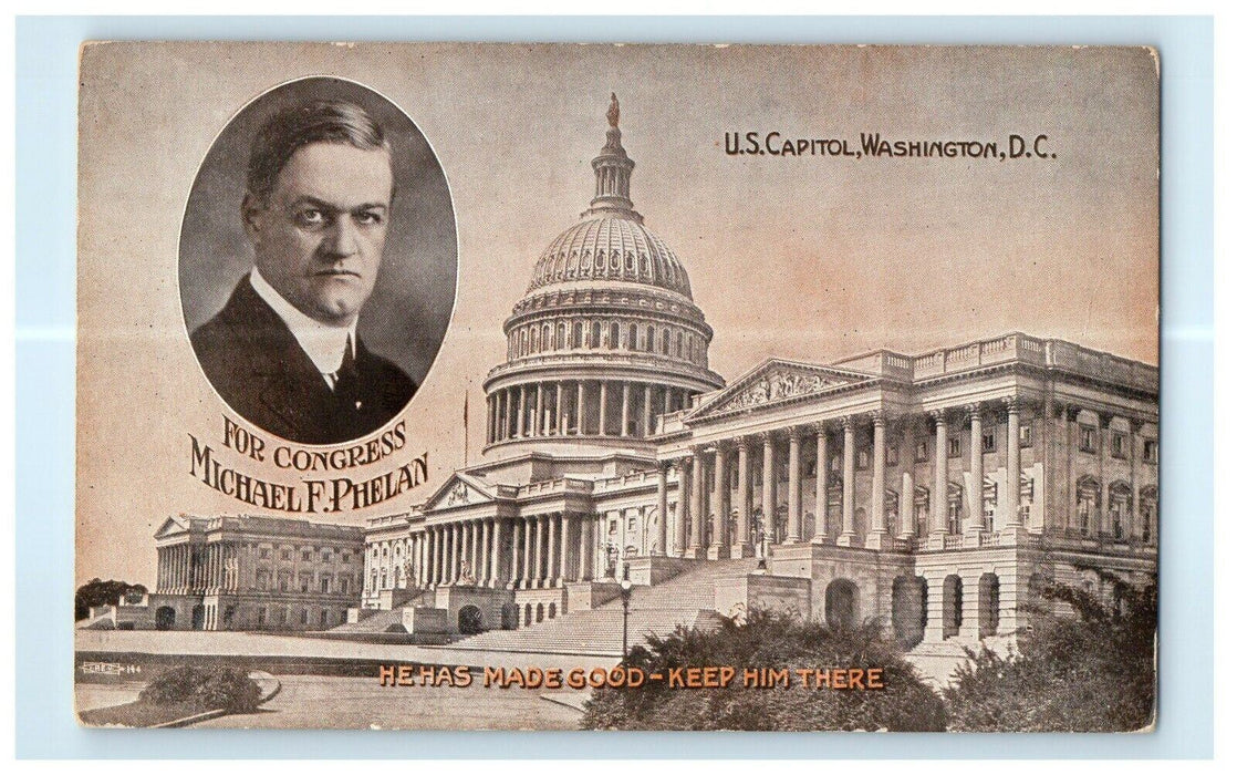 1912 Michael F Phelan Washington DC Political Advertising Postcard
