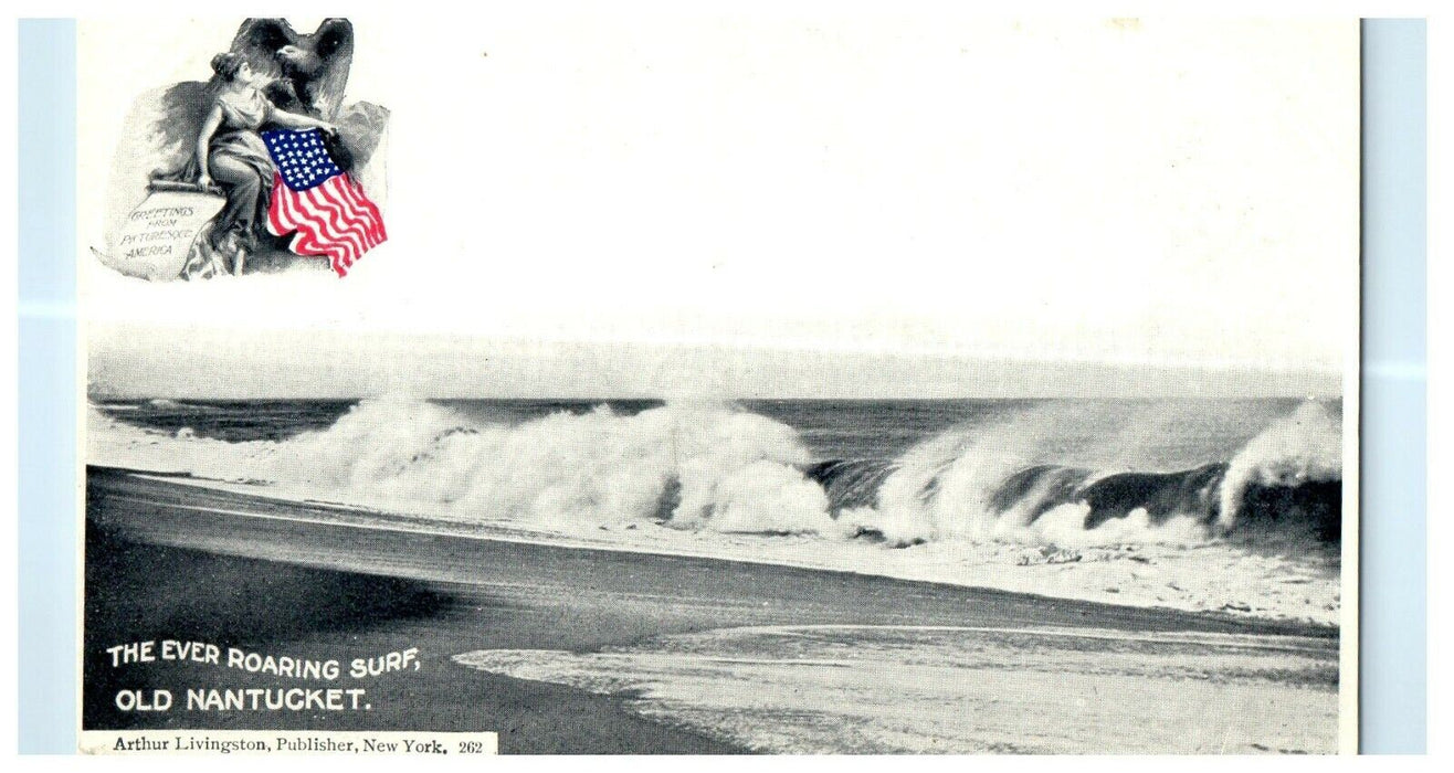 1901 The Ever Roaring Surf, Old Nantucket, Massachusetts MA Antique Postcard