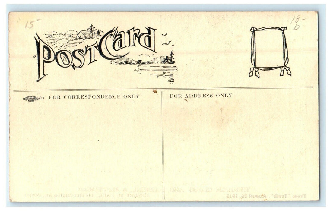 1913 Everett C Benton, A Republican Political Advertising Postcard