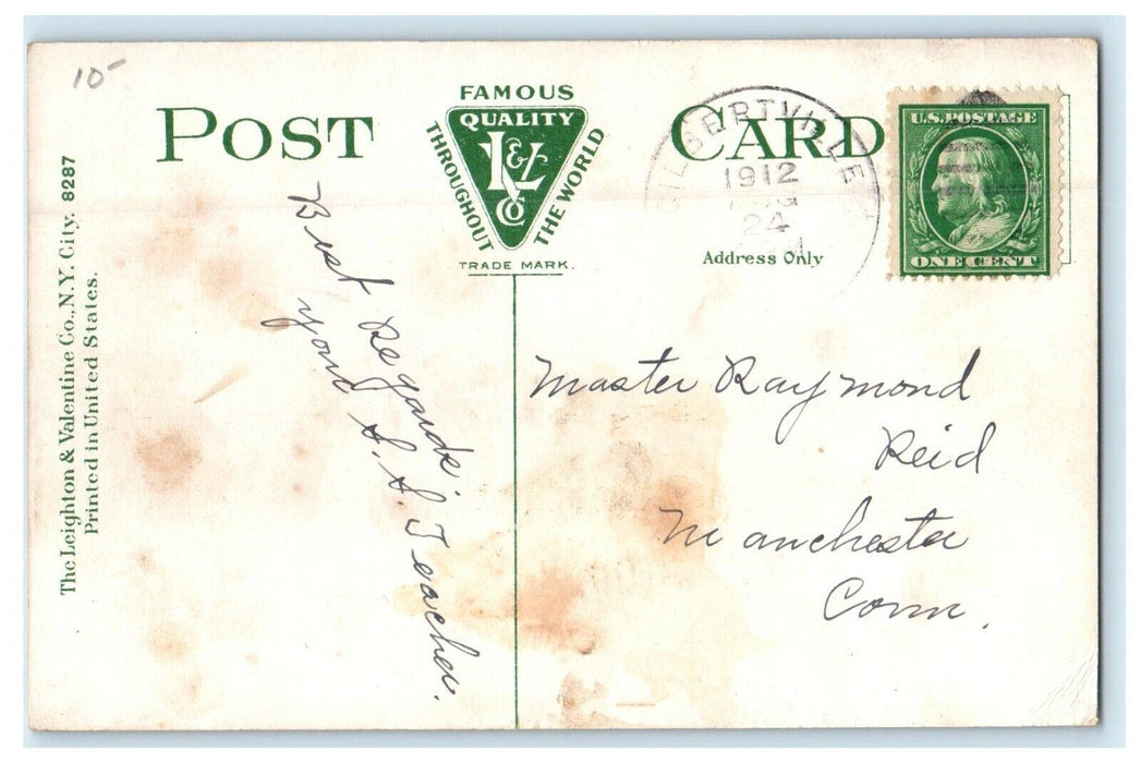 1912 Main Street Looking East, Ware, Massachusetts MA Antique Postcard