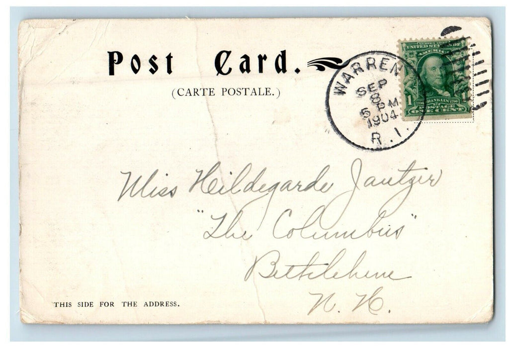 1904 In The Hall Of The Ships Souvenir Lost River House Wildhood NH Postcard