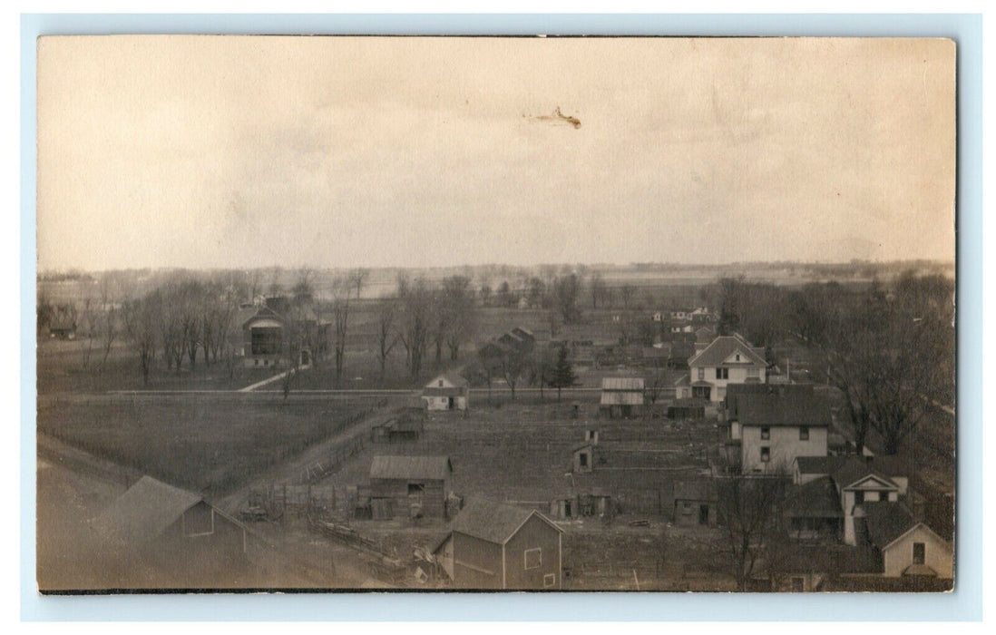 Bird's Eye View Amboy Illinois 1911 RPPC Photo Vintage Antique Postcard