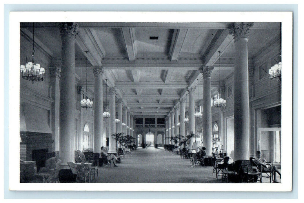 1950 Main Lobby, The Homestead, Hot Springs Virginia VA Vintage Posted Postcard