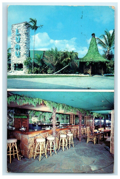 1957 The Luau Home Of Fine Art Cantonese Culinary Miami Beach Florida Postcard