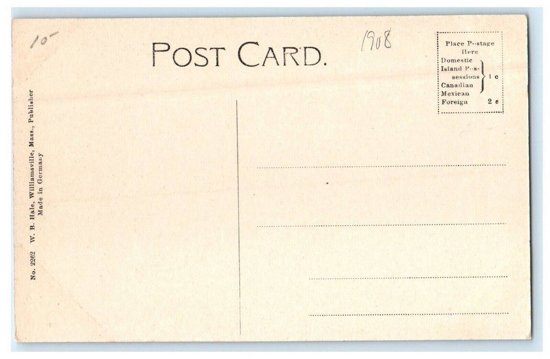 1910 Gov. Guild Visit to The Wheeler Mansion, Orange Massachusetts MA Postcard