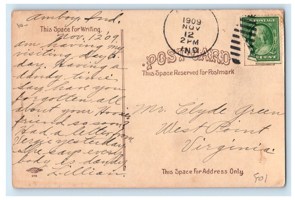 1909 Mother Chasing Daughter Books Who Said Dinner Posted Antique Postcard