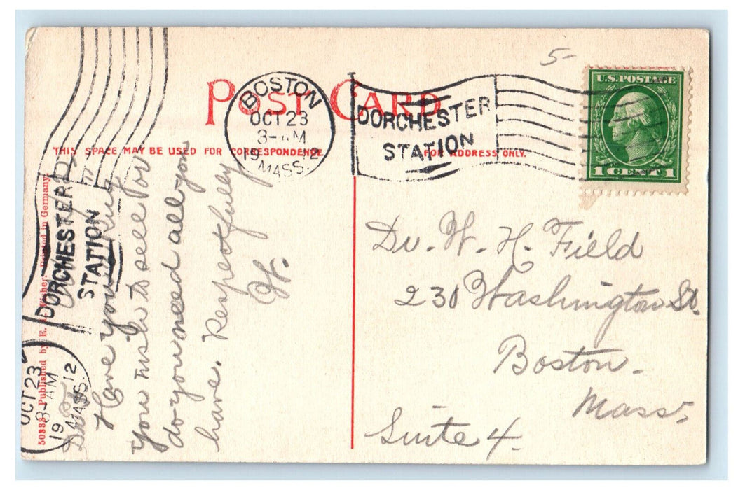 1912 Goodnow Library, Sudbury Massachusetts MA Antique Posted Postcard