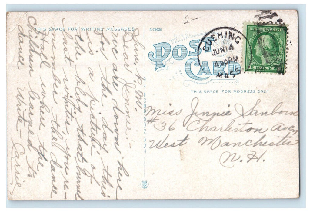 c1920s Ocean Echo By Night, Salisbury Beach Massachusetts MA Postcard